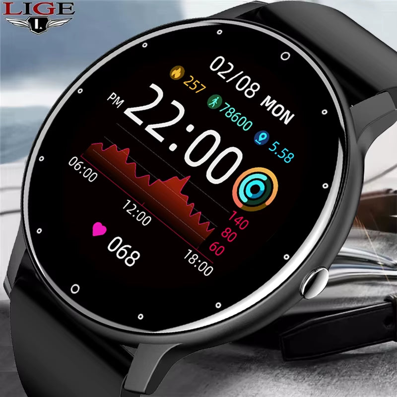 2025 New Smart Watch Men Full Touch Screen Sport Fitness Watch IP67 Waterproof Bluetooth for Android Ios Smartwatch Men+Box