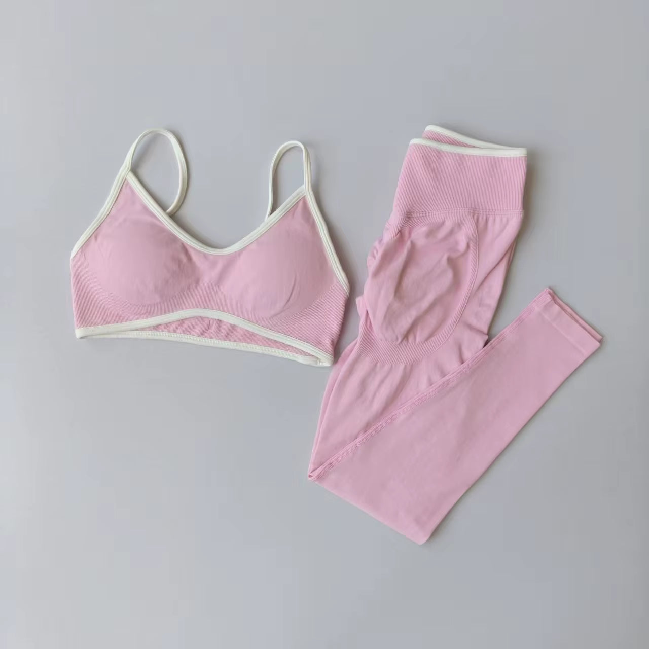 Seamless 2PCS Legging Sets Women'S Strappy Sports Bras and Leggings High Waist Fitness Sculpt Leggings Running Pants Gym Suits